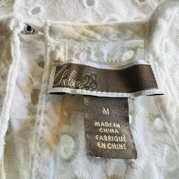 Chelsea 28 Dress White Eyelet Halter Neck Sleeveless Mini 100% Cotton - Picture 5 of 7